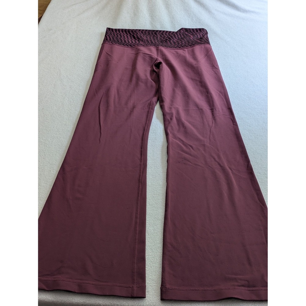 LULULEMON GROOVE SUPER HIGH WAIST FLARE PANTS Maroon Purple Red SIZE 10
